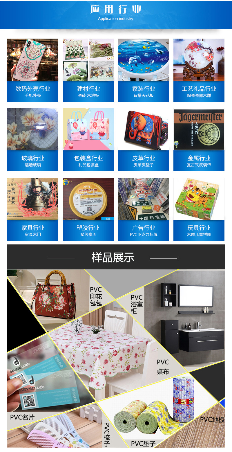 平板UV打印機應用行業(yè)圖